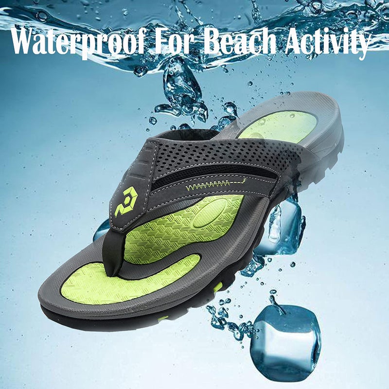 Pulltop Flip Flops for Men, Mens Thong Sandals Waterproof Shower Sandals Summer Outdoor Slippers Non Slip Beach Sandals for Men - Image 4